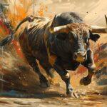 Bull MURAL WALLPAPER, Available in Various Paper Texture, Code A321. It is Produced as 105 CM WIDE ROLL PANELS.